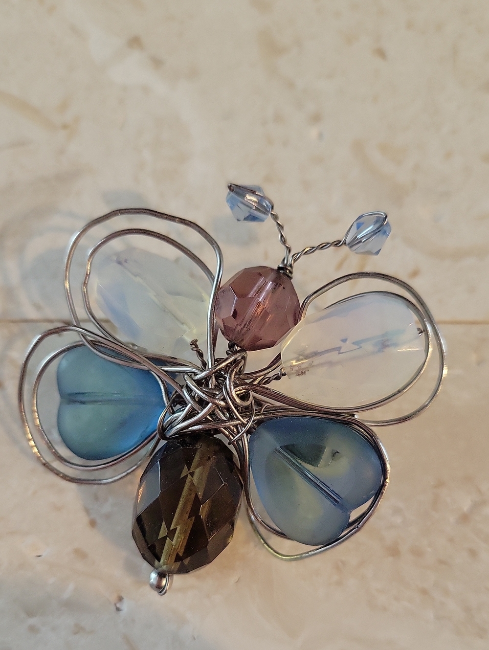 Blue and Purple Floral Crystal Brooch - Women Jewelry Brooches